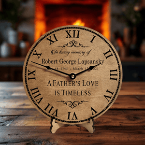 A Father's Love Is Timeless Personalized Memorial Clock