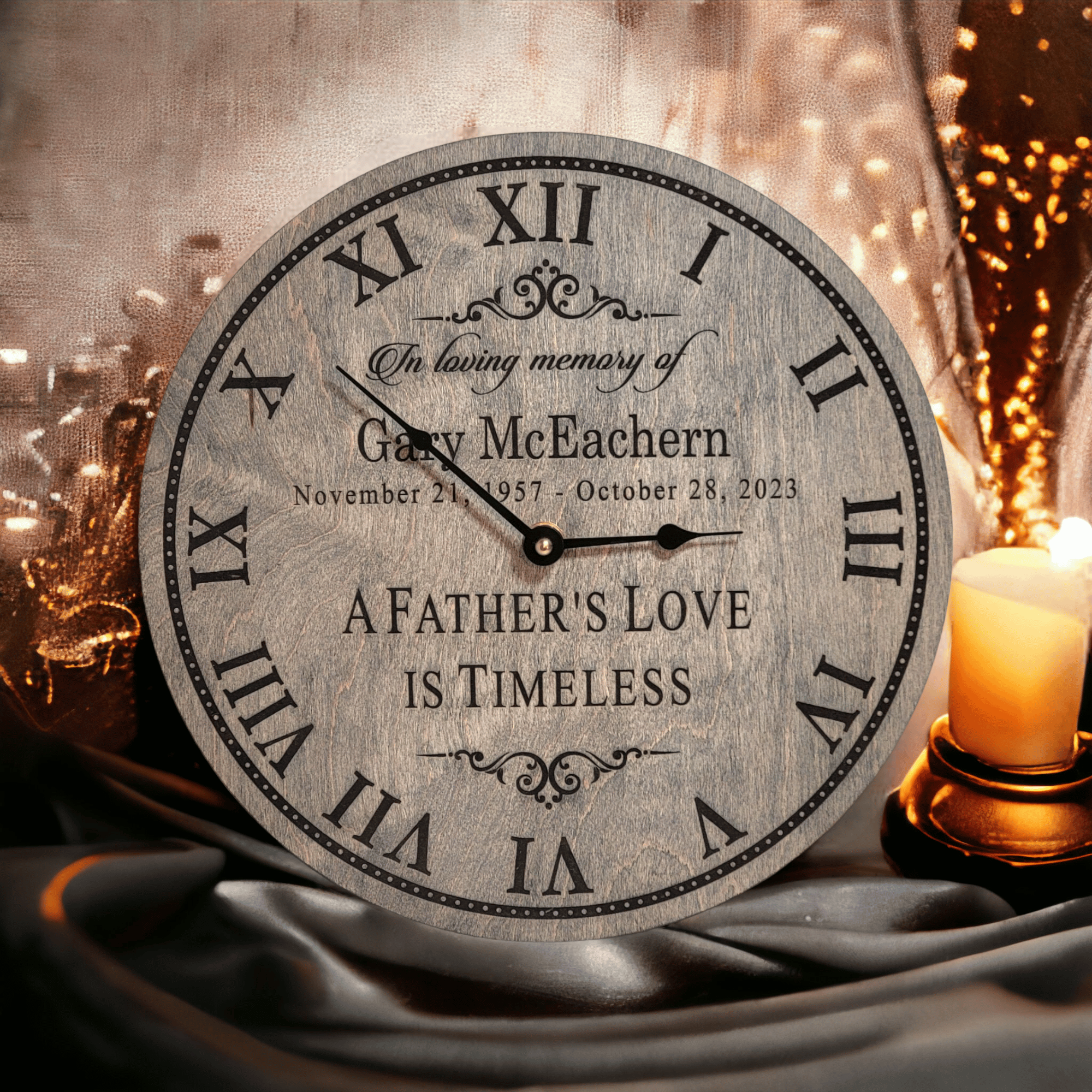 A Father's Love Is Timeless Personalized Memorial Clock