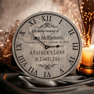 A Father's Love Is Timeless Personalized Memorial Clock