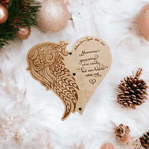 Personalized Angel Wings Memorial Christmas Ornament