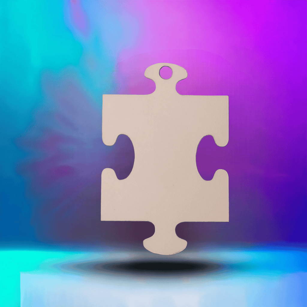 Puzzle Piece Sublimation Ornament Keychain Blanks