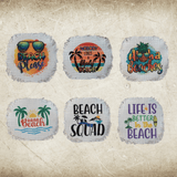 Summer Beach Sublimated Frayed Hat Patches