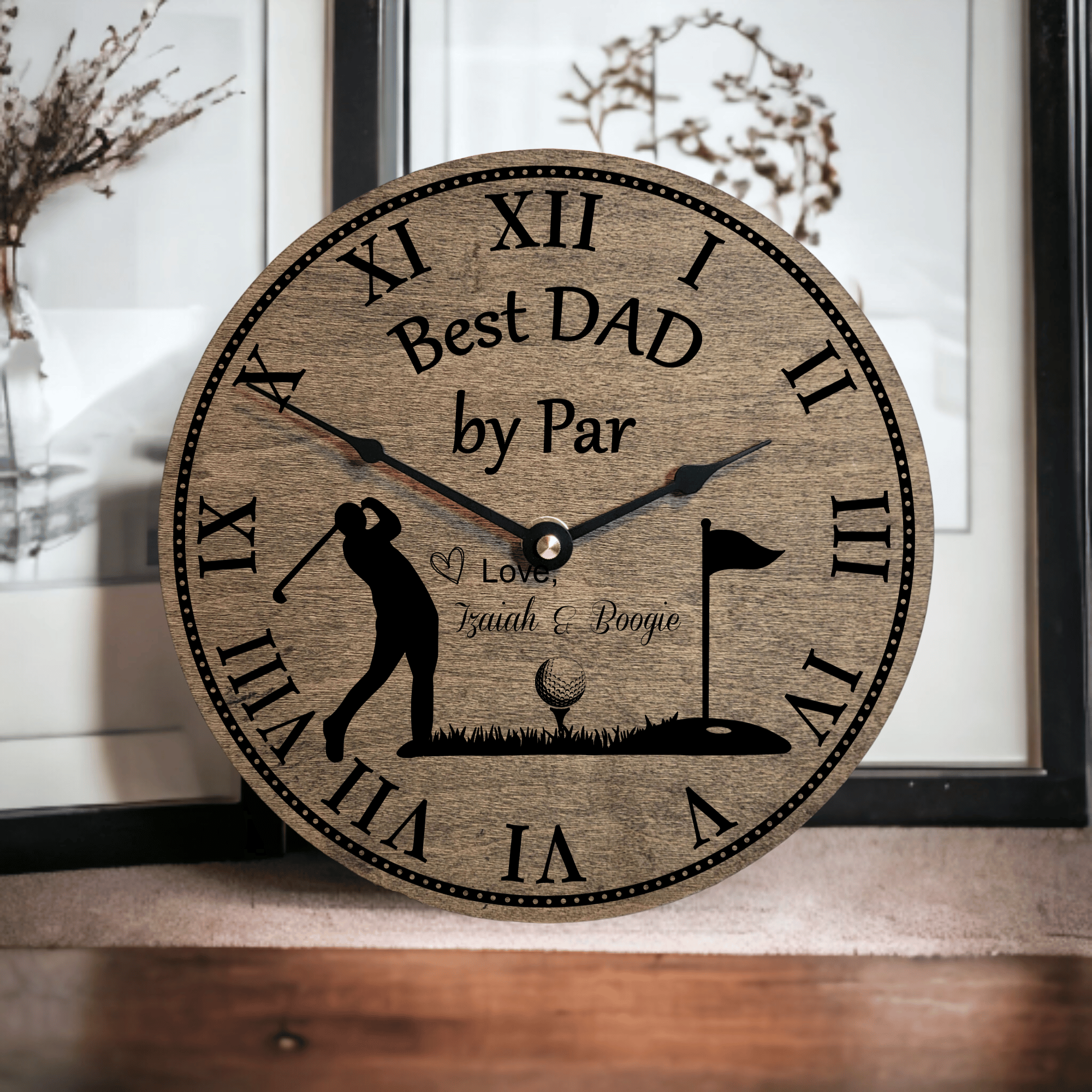 Best Dad By Par Clock Personalized Gift for Father's Day