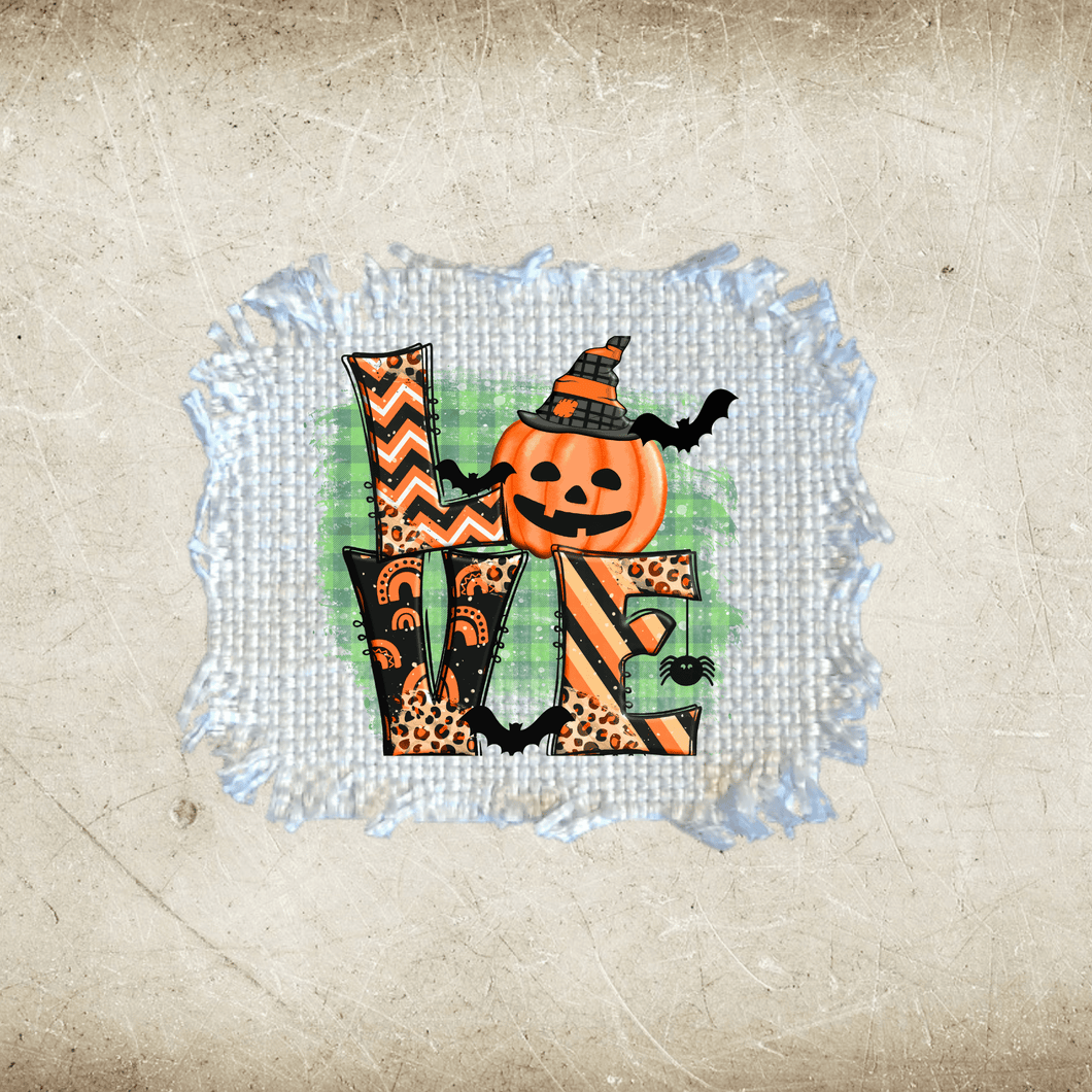 Halloween frayed sublimation hat patches