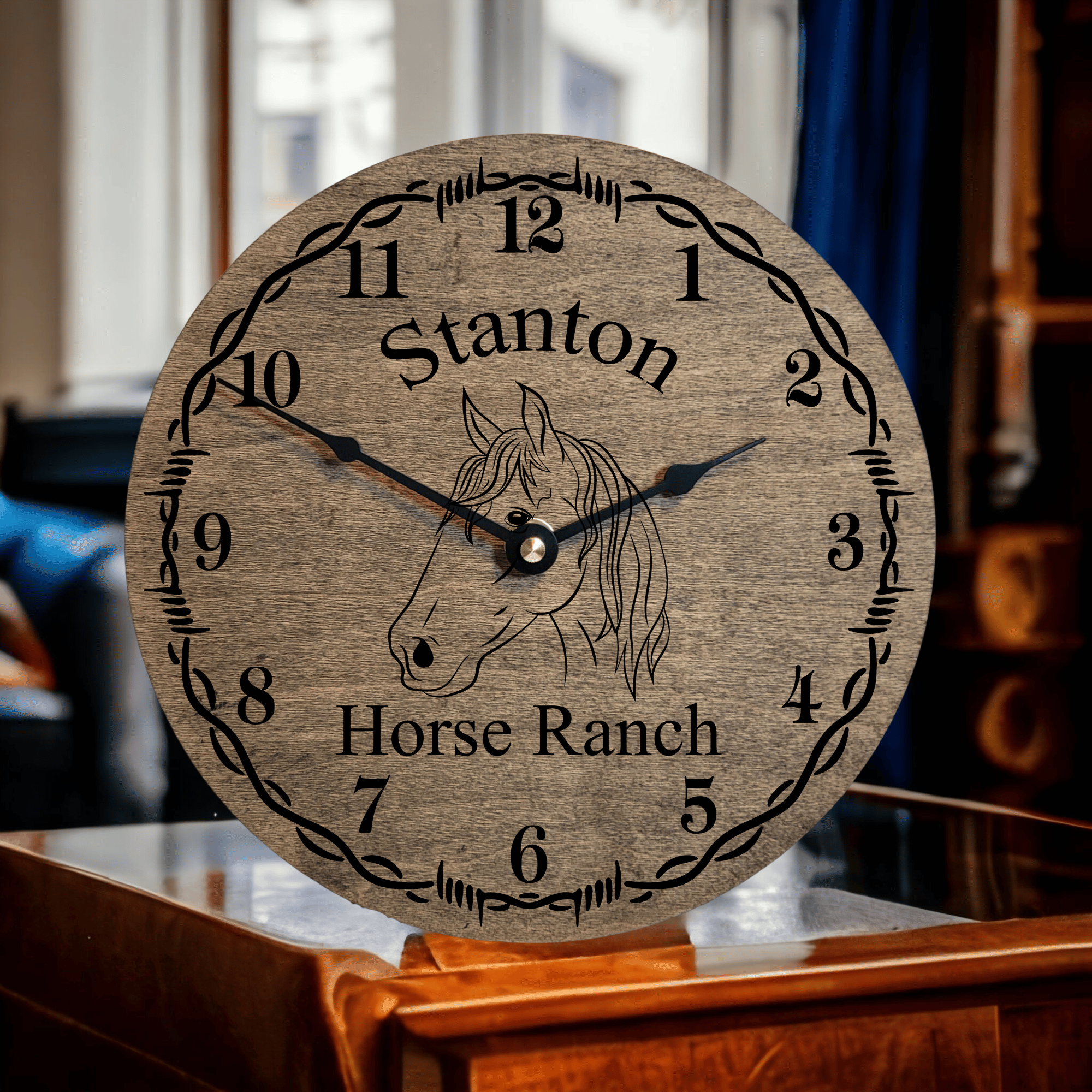Personalized Horse Ranch Clock