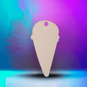 Ice Cream Cone Sublimation Ornament Keychain Blanks