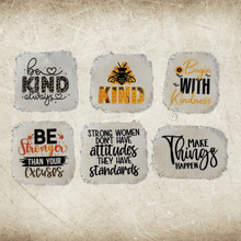 Load image into Gallery viewer, Kindness and Empowerment Frayed Sublimation Hat Patches - Designodeal
