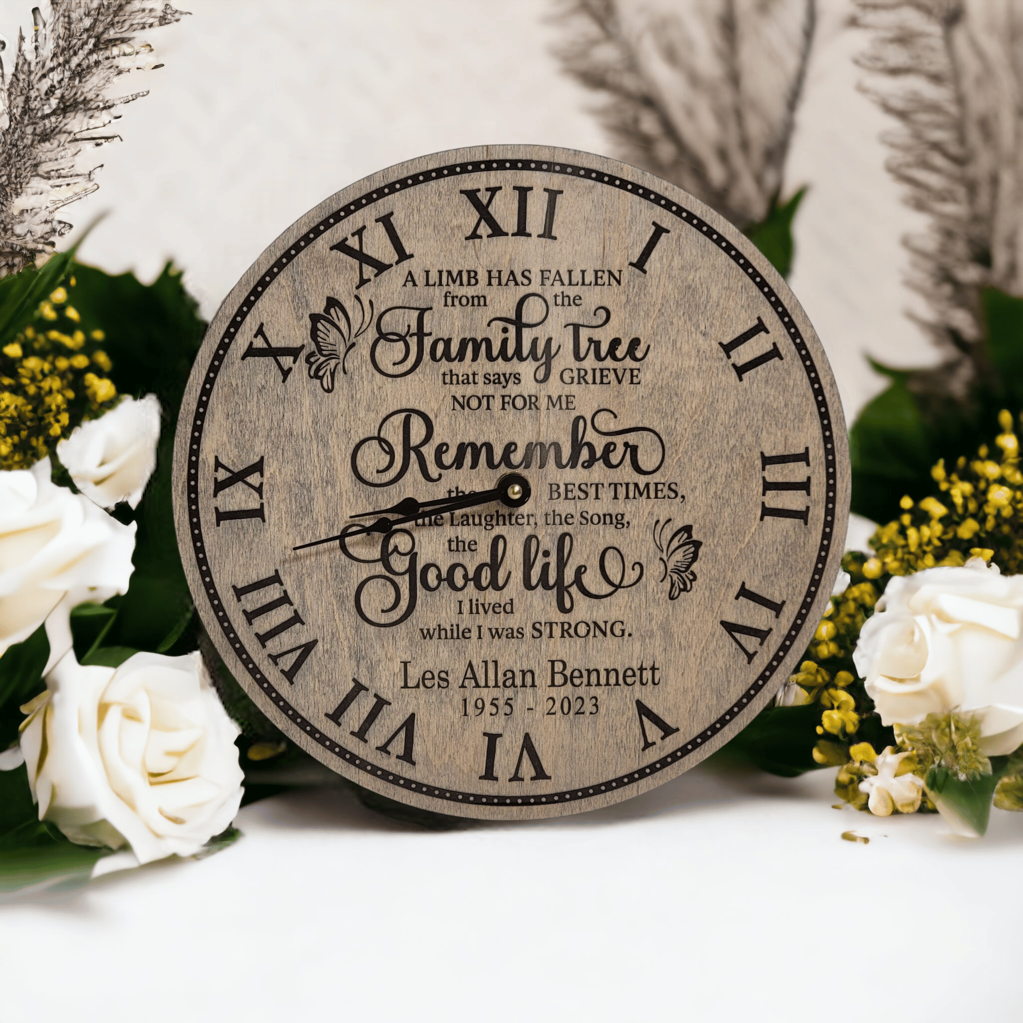 A Limb Has Fallen From the Family Tree Personalized Memorial Clock