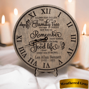 A Limb Has Fallen From the Family Tree Personalized Memorial Clock