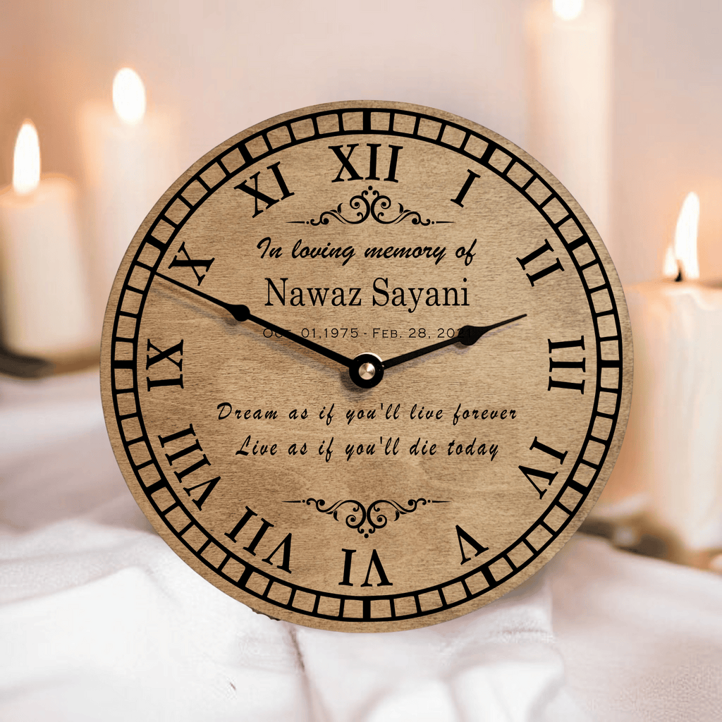 Dream As If You'll Live Forever Live As If You'll Die Today Personalized Memorial Clock