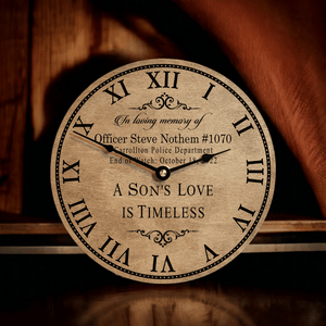Fallen Officer Personalized Son's Love Is Timeless Memorial Clock