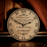 Fallen Officer Personalized Son's Love Is Timeless Memorial Clock