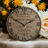 Personalized Son's Love Is Timeless Memorial Clock
