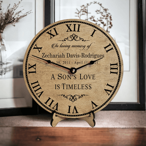 Personalized Son's Love Is Timeless Memorial Clock