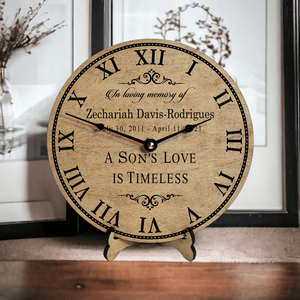 Personalized Son's Love Is Timeless Memorial Clock