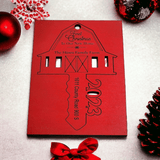 Farmhouse Red Barn New Home Personalized Ornament