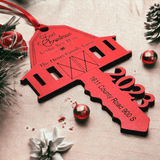 Farmhouse Red Barn New Home Personalized Ornament