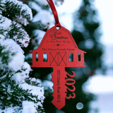 Farmhouse Red Barn New Home Personalized Ornament