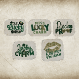 St. Patrick's Day Lucky Irish Frayed Sublimation Hat Patches - Designodeal