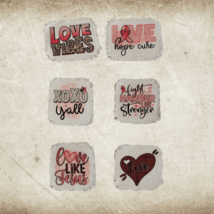Valentines Day Love Frayed Sublimation Hat Patches - Designodeal