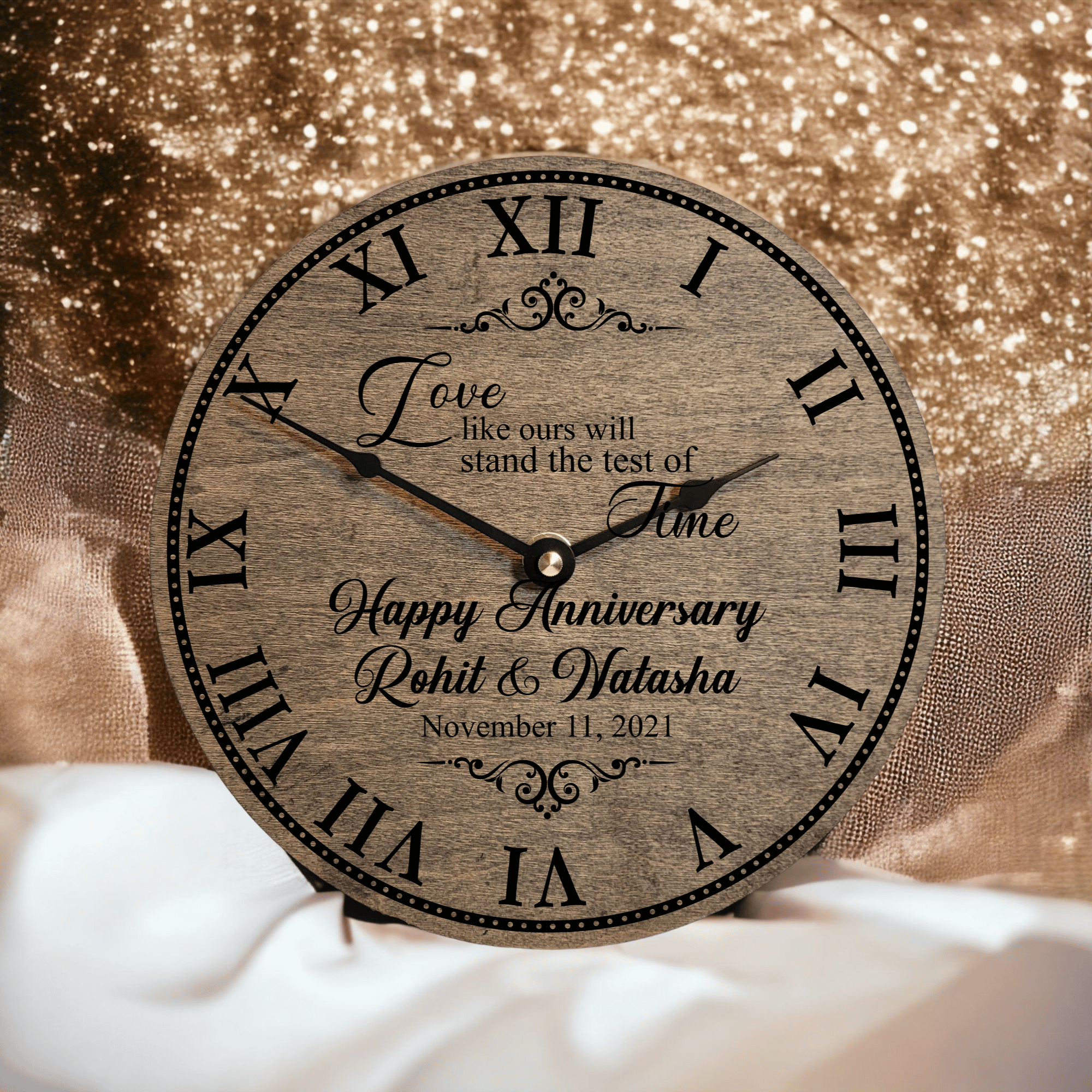 Love Like Ours Will Stand The Test of Time Wedding Anniversary Clock