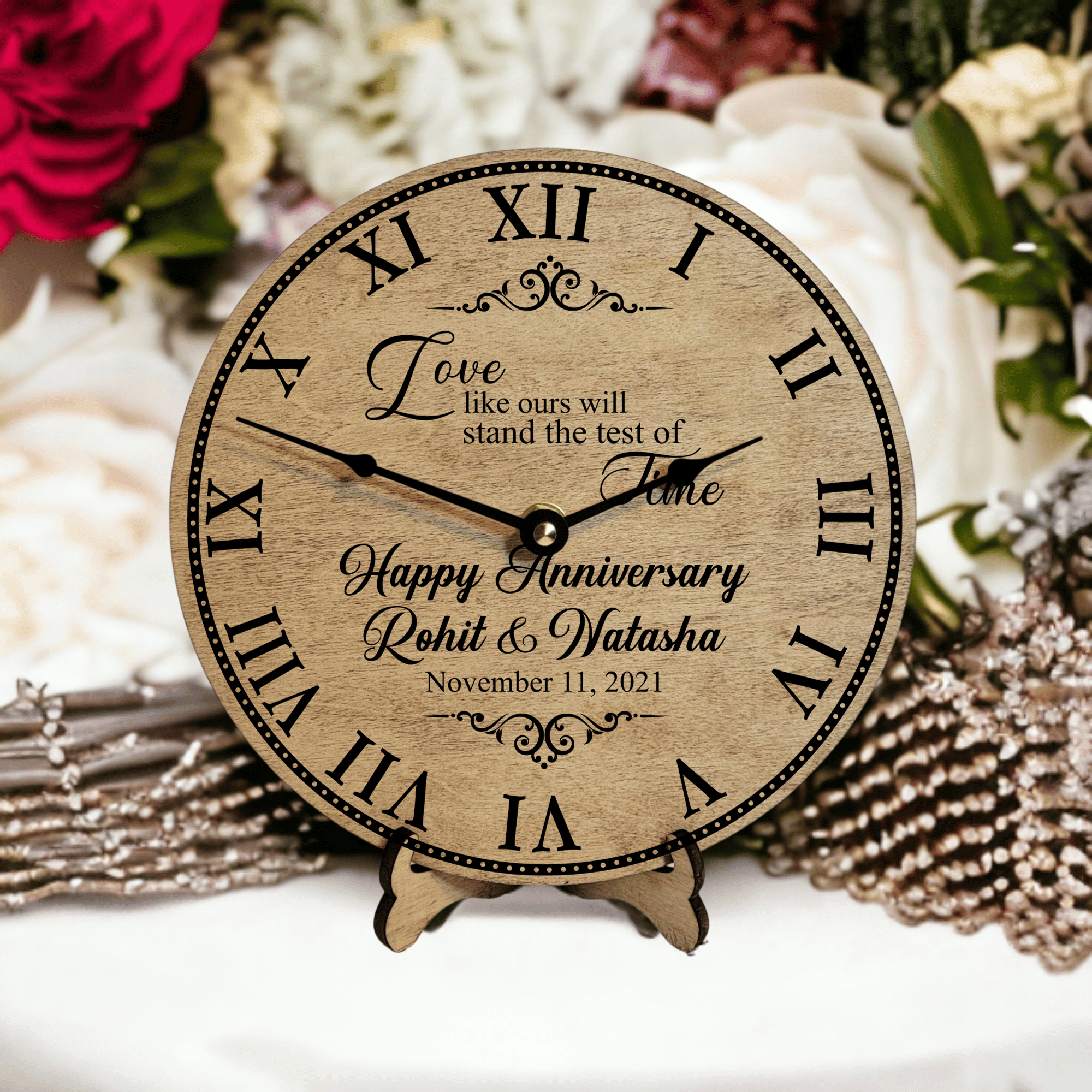 Love Like Ours Will Stand The Test of Time Wedding Anniversary Clock