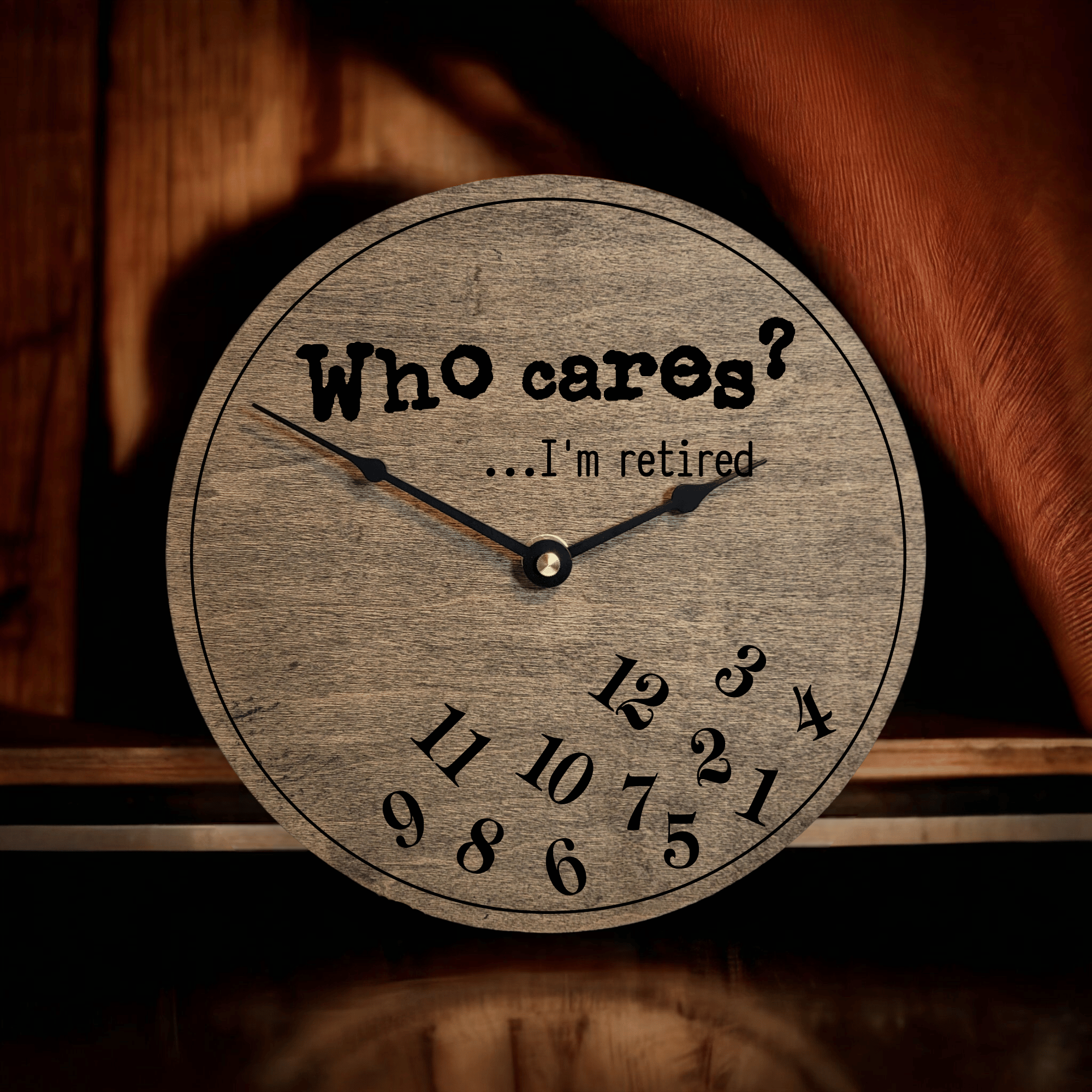 Who Cares I'm Retired Falling Numbers Retirement Clock