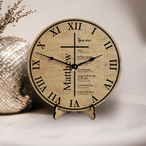 Personalized Name You Are Cross Christian Clock