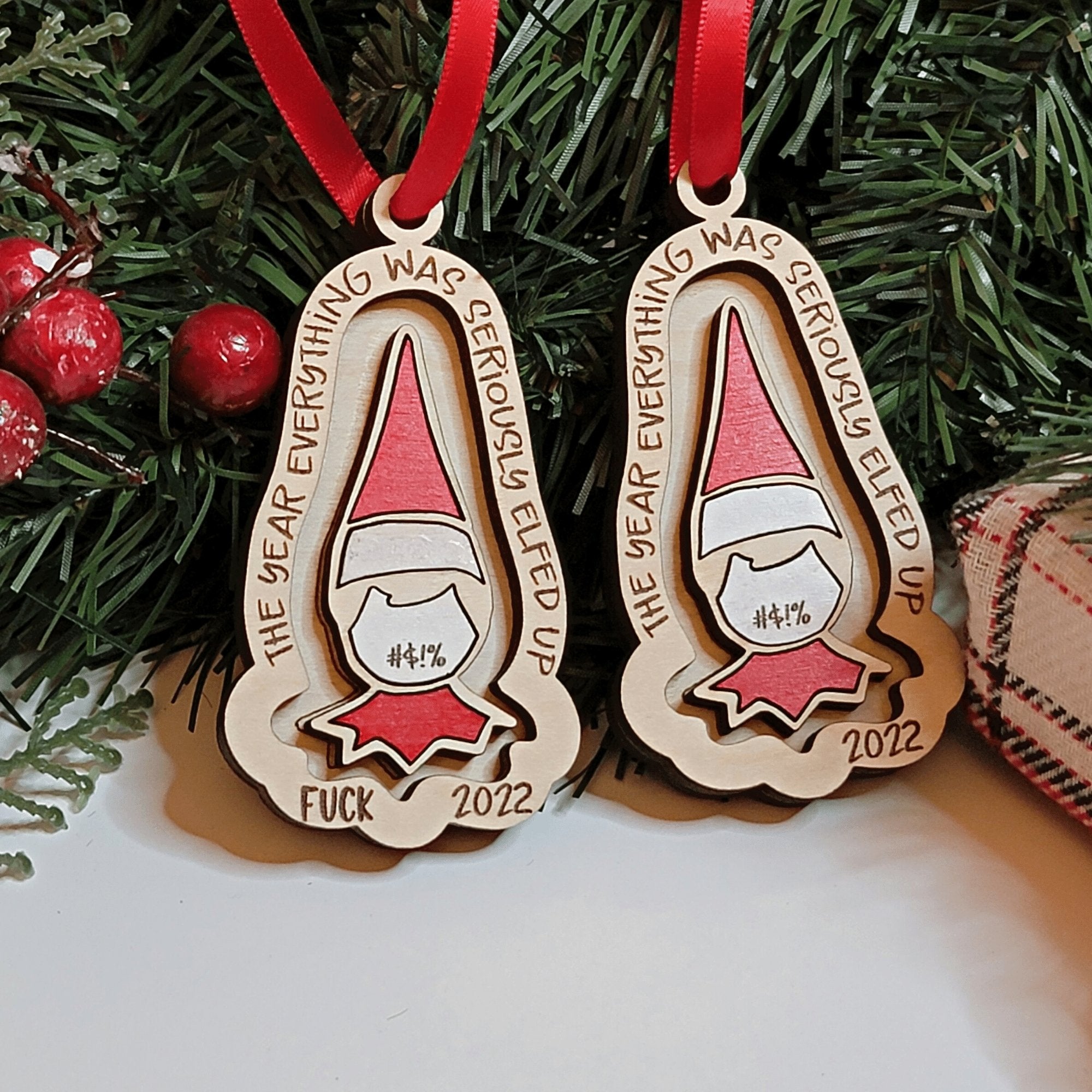 2022 Elfed Up Christmas Ornament - Designodeal