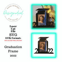 Load image into Gallery viewer, 2022 Graduation Photo Frame SVG Laser Digital Download Files - Designodeal
