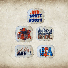 Load image into Gallery viewer, 4th of July Patriotic Frayed Sublimation Hat Patches - Designodeal
