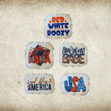 4th of July Patriotic Frayed Sublimation Hat Patches - Designodeal