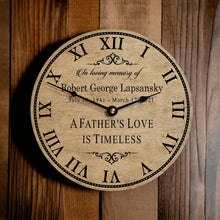 Load image into Gallery viewer, A Father&#39;s Love Is Timeless Personalized Memorial Clock - Designodeal
