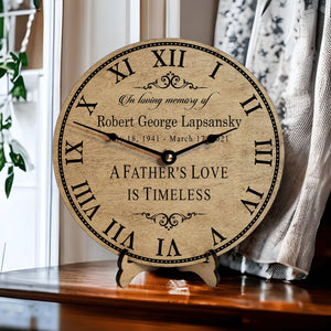 A Father's Love Is Timeless Personalized Memorial Clock - Designodeal