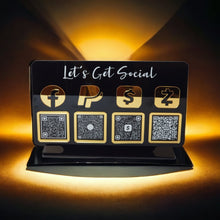 Load image into Gallery viewer, Acrylic Let&#39;s Get Social Personalized Social Media Sign for Business - Rectangle - Designodeal
