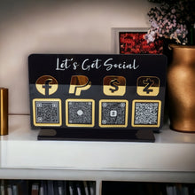 Load image into Gallery viewer, Acrylic Let&#39;s Get Social Personalized Social Media Sign for Business - Rectangle - Designodeal
