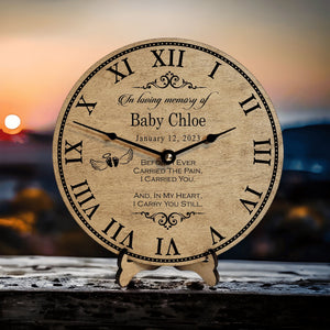 Angel Baby I Carry You Still Personalized Child Memorial Clock - Designodeal