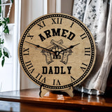 Armed and Dadly Guns Custom Clock for Dads and Stepdads - Designodeal