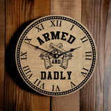 Armed and Dadly Guns Custom Clock for Dads and Stepdads - Designodeal