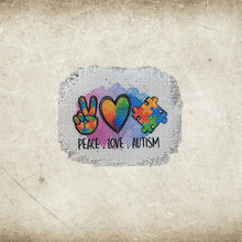 Load image into Gallery viewer, Autism Awareness Frayed Sublimation Hat Patches - Designodeal
