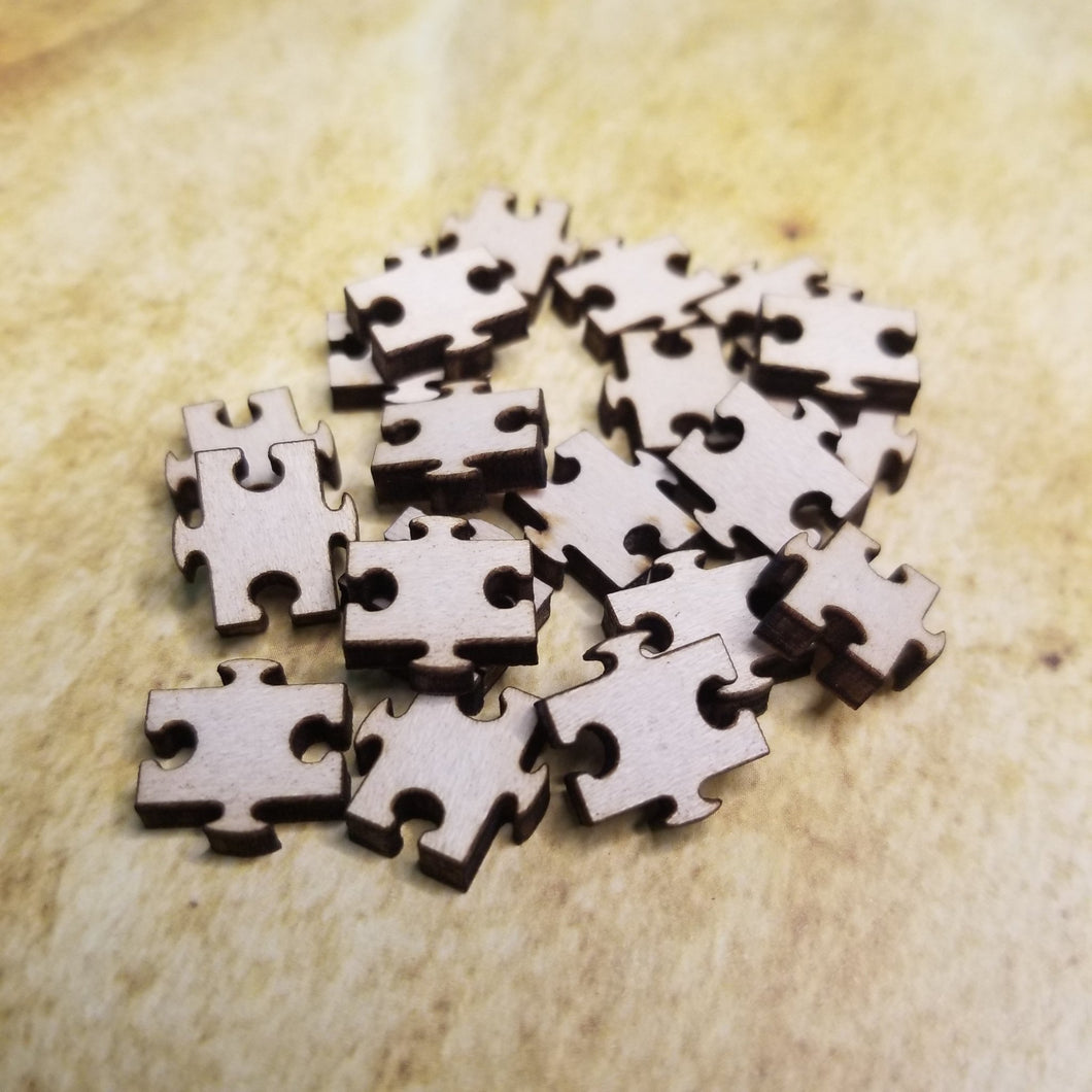 Autism Puzzle Piece Wood Stud Earring Blanks and Wood Confetti - Designodeal