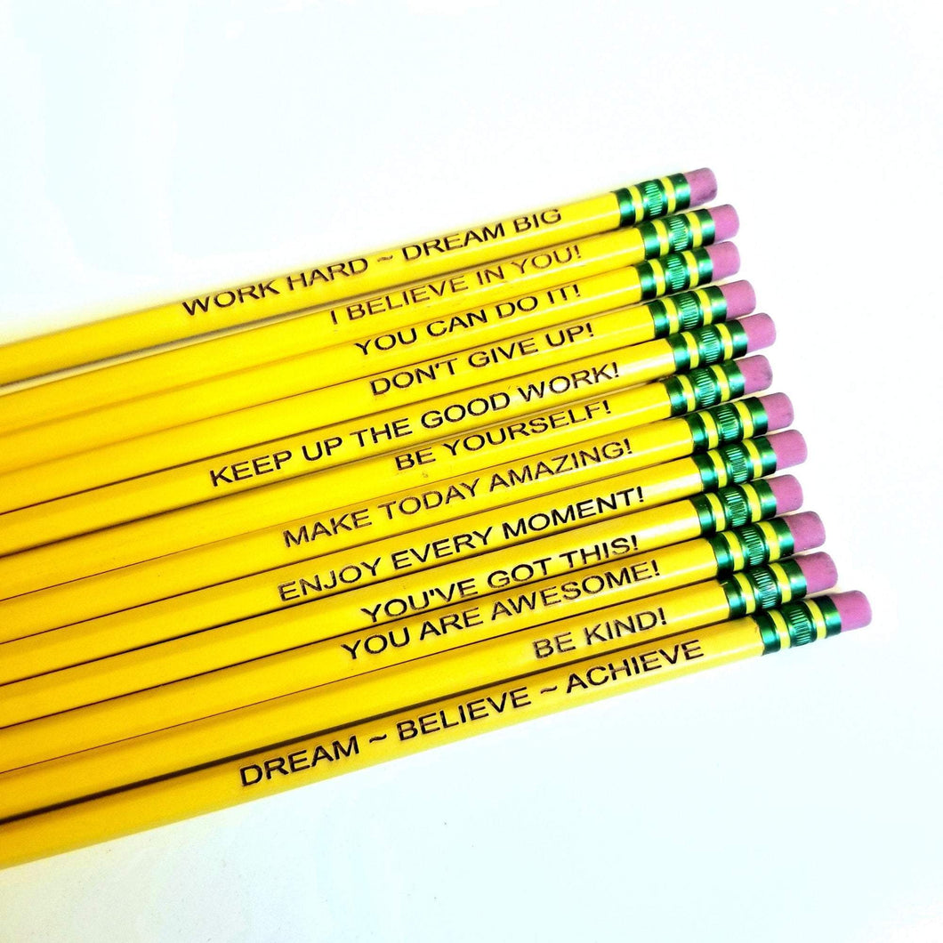 Back to School Personalized Inspirational Saying Pencils for Kids - Designodeal