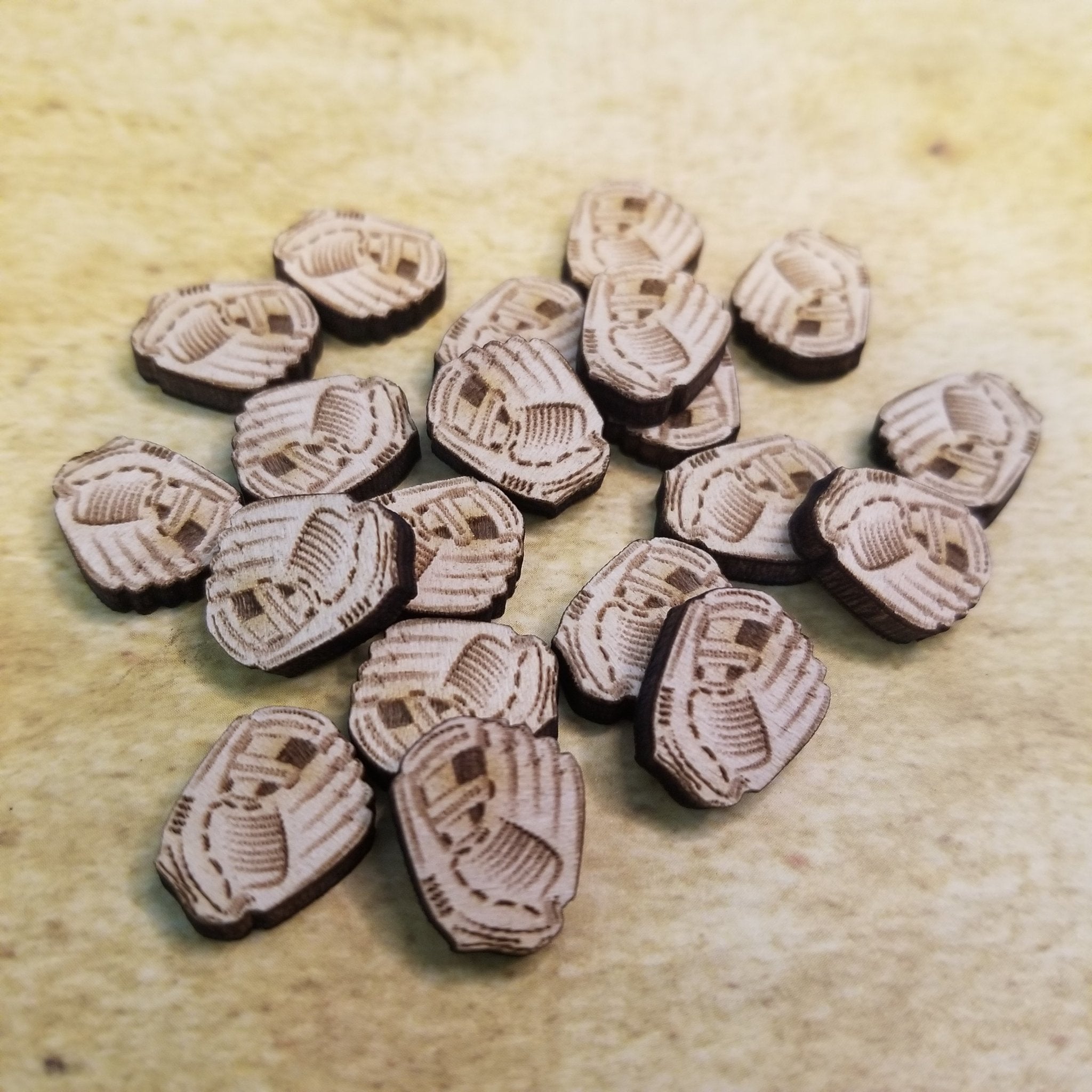 Baseball Glove Wood Stud Earring Blanks and Wood Confetti - Designodeal
