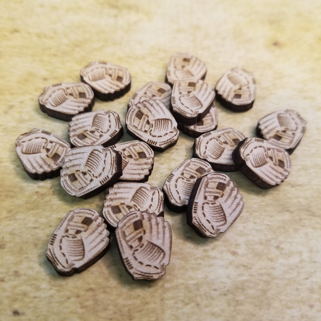 Baseball Glove Wood Stud Earring Blanks and Wood Confetti - Designodeal