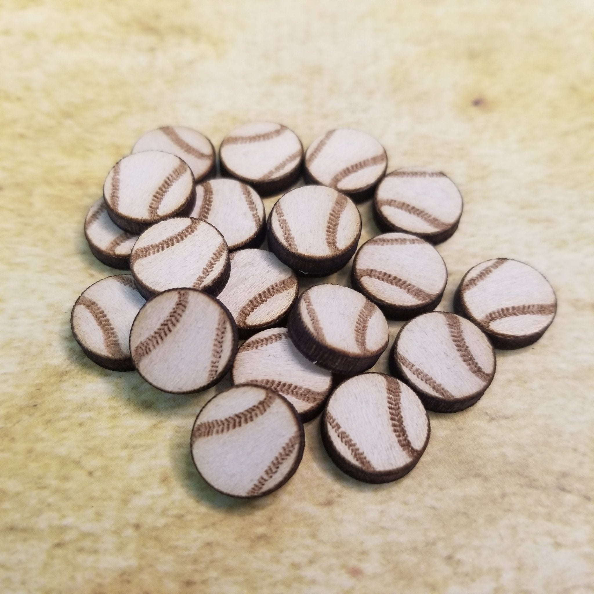 Baseball Wood Stud Earring Blanks and Wood Confetti - Designodeal