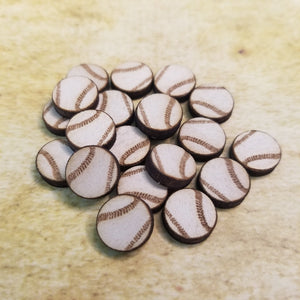 Baseball Wood Stud Earring Blanks and Wood Confetti - Designodeal