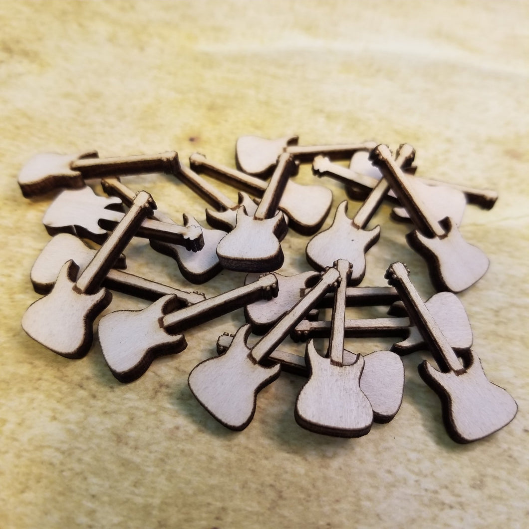 Bass Guitar Wood Stud Earring Blanks and Wood Confetti - Designodeal