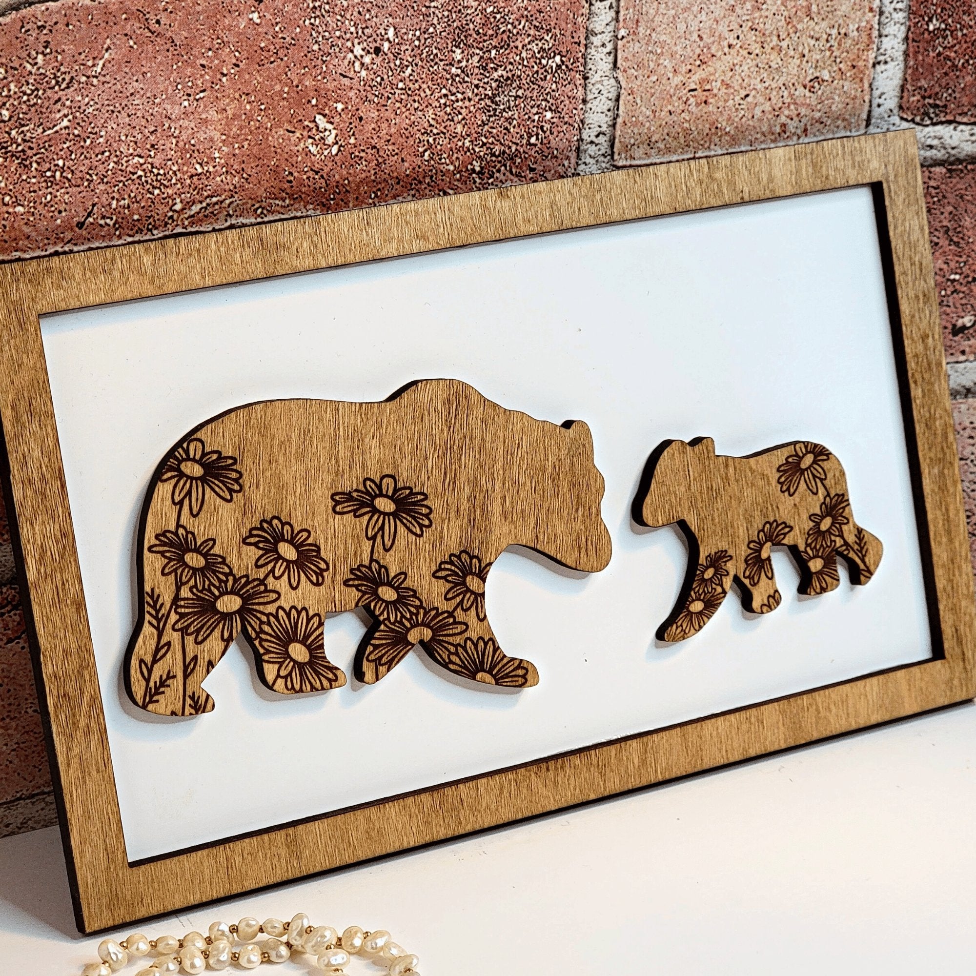 Bear Mommy & Me Sign - Daddy & Me Animal Sign - Designodeal