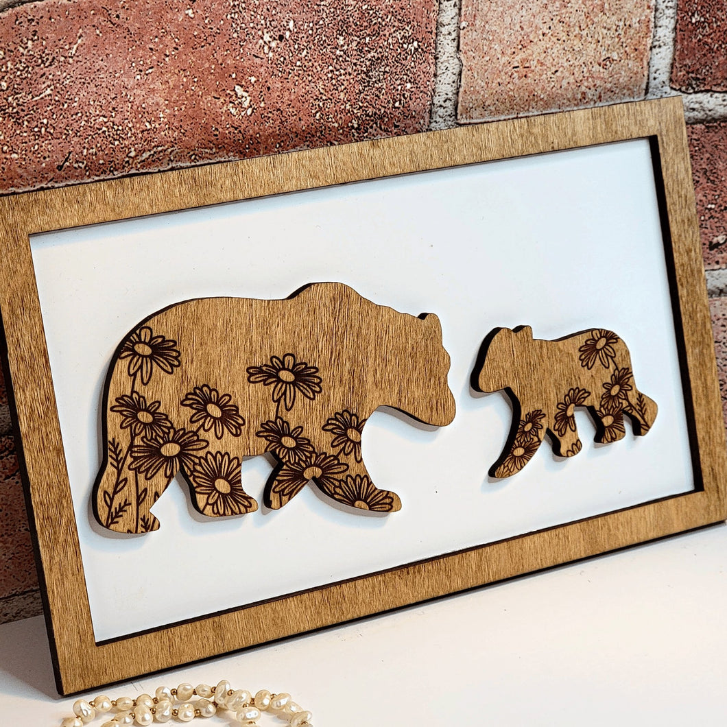 Bear Mommy & Me Sign - Daddy & Me Animal Sign - Designodeal