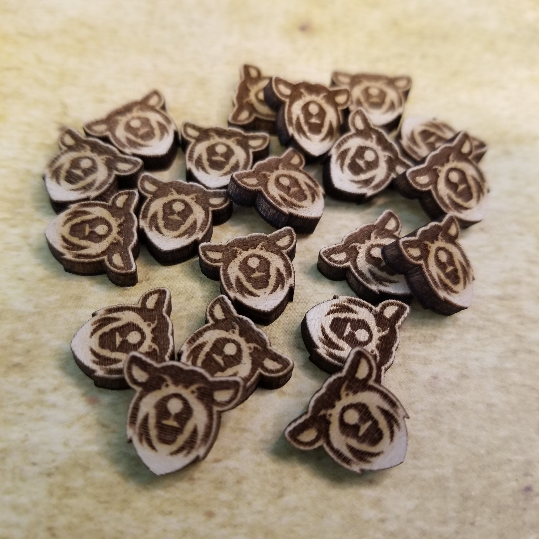 Bear Wood Stud Earring Blanks and Wood Confetti - Designodeal